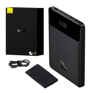 Baterie externa Baseus Blade High Power 20000 mAh 100W Digital Display Incarcare rapida 2x USB-A 2x USB-C cablu USB-C inclus Negru