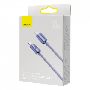 Cablu de Date Type-C la Lightning 20W, 2m - Baseus Crystal Shine (CAJY000305) - Purple - Img 7