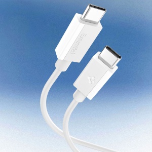 Cablu pentru Alimentare Type-C, 60W, 480Mbps, 2m - Spigen Essential (EB6020CC) - White - Img 3