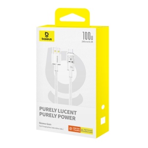 Cablu USB la Type-C, Super Fast Charging 100W, 2m - Baseus Gem (P10373002211-01) - Moon White - Img 7