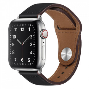 Curea barbati pentru Apple Watch 1/2/3/4/5/6/7/8/9/10/SE/SE 2/Ultra/Ultra 2 (42/44/45/46/49mm) - Techsuit Watchband (W033) - Black - Img 1