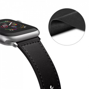 Curea barbati pentru Apple Watch 1/2/3/4/5/6/7/8/9/10/SE/SE 2/Ultra/Ultra 2 (42/44/45/46/49mm) - Techsuit Watchband (W033) - Black - Img 2