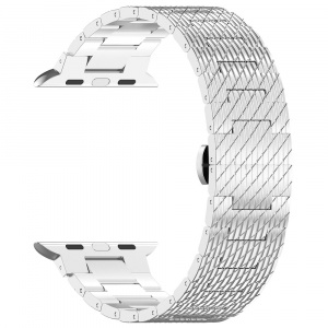Curea pentru Apple Watch 1/2/3/4/5/6/7/8/9/10/SE/SE 2 (38/40/41/42mm) - Techsuit Watchband (W052) - Silver - Img 1