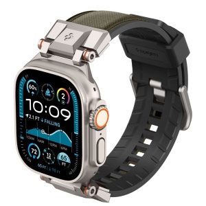 Curea pentru Apple Watch 1/2/3/4/5/6/7/8/9/10/SE/SE 2/Ultra/Ultra 2 (42/44/45/46/49mm) - Spigen DuraPro Armor - Military Green - Img 7