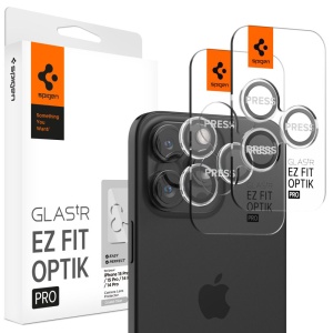 Folie Camera pentru iPhone 14 Pro / Pro Max / 15 Pro / Pro Max / 16 Pro / Pro Max (set 2) - Spigen Glas.tR Optik EZ Fit Pro - Clear - Img 1