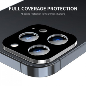 Folie Camera pentru iPhone 15 Pro / iPhone 15 Pro Max - Techsuit Full Camera Glass - Black - Img 3