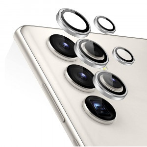 Folie Camera pentru Samsung Galaxy S24 Ultra - ESR Lens Protector Tempered Glass - Silver - Img 1