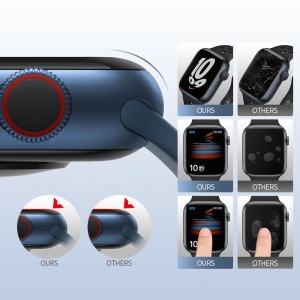 Folie pentru Apple Watch 7 / 8 (45mm) cu Aplicator - Blueo High Molecule Screen Protector - Black - Img 7