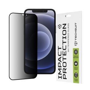 Folie pentru iPhone 12 / iPhone 12 Pro - Techsuit 111D Privacy FullÂ Glue - Black - Img 1