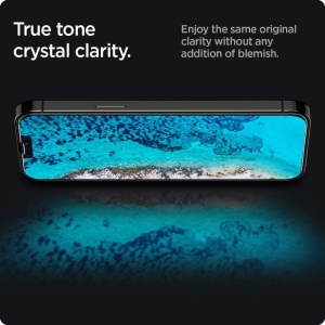Folie pentru iPhone 13/ iPhone 13 Pro / iPhone 14 / iPhone 16e - Spigen Glas.tR Slim - Privacy - Img 3