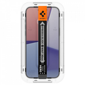 Folie pentru iPhone 15 - Spigen Glas.tR EZ FIT - Clear - Img 5
