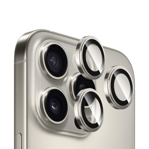Folie pentru iPhone 16 Pro / iPhone 16 Pro Max - Blueo Sapphire Crystal Original Lens Glass - Natural Titanium