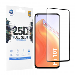 Folie pentru Xiaomi Mi 10T 5G / Mi 10T Pro 5G - Lito 2.5D FullGlue Glass - Black