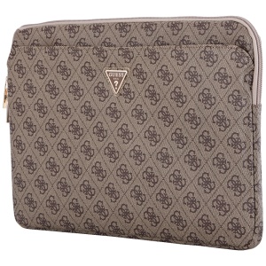 Husa cu Fermoar pentru Laptop, 14" - Guess 4G Triangle Logo (GUCS14ZP4DPTW) - Brown