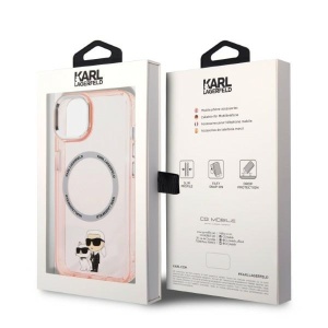 Husa iPhone 14 - Karl Lagerfeld Hardcase MagSafe (KLHMP14SHNKCIP) - Pink Iconic Karl&Choupette - Img 7