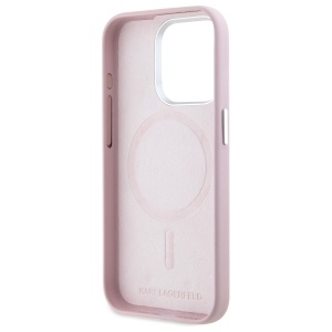 Husa iPhone 15 Pro Max - Karl Lagerfeld Leather MagSafe (KLHMP15XPGMSRPP) - Pink FW Metal Plate - Img 6