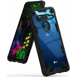 Husa LG G8 ThinQ Ringke FUSION X Transparent/Rosu