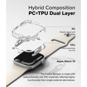 Husa pentru Apple Watch 10 42mm - Ringke Fusion Bumper - Black - Img 2