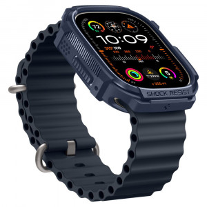 Husa pentru Apple Watch Ultra / Ultra 2 - Spigen Rugged Armor - Navy Blue - Img 5
