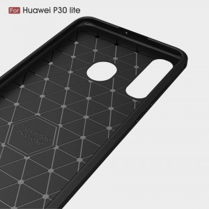 Husa pentru Huawei P30 Lite / P30 lite New Edition - Techsuit Carbon Silicone - Black - Img 3