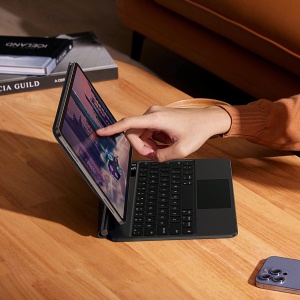Husa pentru iPad Pro 12.9 (2018/2020/2021/2022) - Baseus Brilliance Magnetic Keyboard Case Digital Display (ARJK010216) - Gray - Img 6