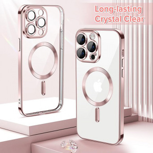 Husa pentru iPhone 12 Pro - Techsuit Luxury Crystal MagSafe - Pink - Img 3