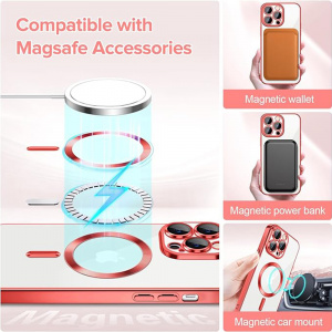 Husa pentru iPhone 12 Pro - Techsuit Luxury Crystal MagSafe - Red - Img 5