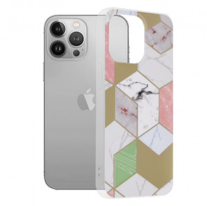 Husa pentru iPhone 13 Pro - Techsuit Marble Series - Purple Hex - Img 1