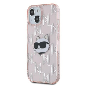 Husa pentru iPhone 14 - Karl Lagerfeld IML Luxury (KLHCP14SHKLPCHP) - Pink Choupette Head&Monogram - Img 5