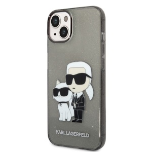 Husa pentru iPhone 14 Plus - Karl Lagerfeld Hardcase Glitter (KLHCP14MHNKCTGK) - Karl&Choupette - Img 5