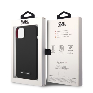 Husa pentru iPhone 14 Plus - Karl Lagerfeld Silicone MagSafe (KLHMP14MSLMP1K) - Black Plaque - Img 7