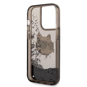 Husa pentru iPhone 14 Pro - Karl Lagerfeld Hardcase Glitter (KLHCP14LLNCHCK) - Choupette Head - Img 4