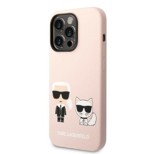 Husa pentru iPhone 14 Pro - Karl Lagerfeld Silicone MagSafe (KLHMP14LSSKCI) - Light Pink Karl&Choupette - Img 6