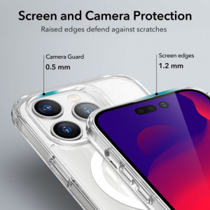 Husa pentru iPhone 14 Pro Max - ESR Classic Hybrid HaloLock - Clear - Img 5