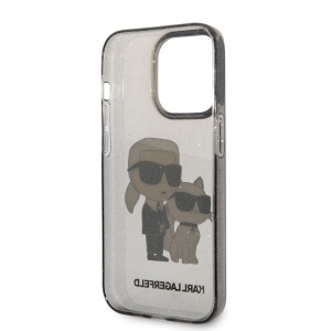 Husa pentru iPhone 14 Pro Max - Karl Lagerfeld Hardcase Glitter (KLHCP14XHNKCTGK) - Karl&Choupette - Img 4