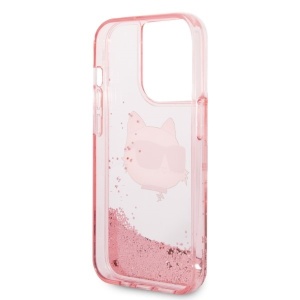 Husa pentru iPhone 14 Pro Max - Karl Lagerfeld Hardcase Glitter (KLHCP14XLNCHCP) - Pink Choupette Head - Img 7