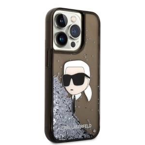 Husa pentru iPhone 14 Pro Max - Karl Lagerfeld Hardcase Glitter (KLHCP14XLNKHCK) - Karl Head - Img 5