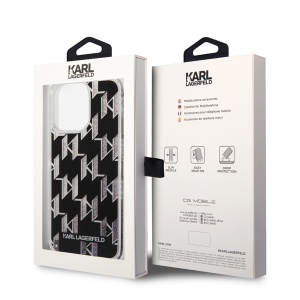 Husa pentru iPhone 14 Pro Max - Karl Lagerfeld Hardcase Liquid Glitter (KLHCP14XLMNMK) - Monogram - Img 8