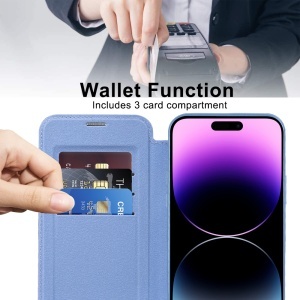 Husa pentru iPhone 14 Pro Max - Techsuit SmartMag Book Case - Light Blue - Img 5