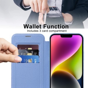 Husa pentru iPhone 14 - Techsuit SmartMag Book Case - Light Blue - Img 5