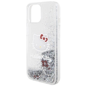 Husa pentru iPhone 15 - Hello Kitty Hardcase Liquid Glitter Charms Kitty Head (HKHCP15SLIKHET) - Silver - Img 5