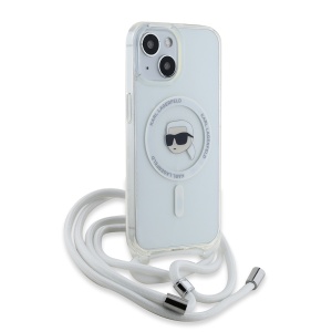 Husa pentru iPhone 15 - Karl Lagerfeld IML Crossbody MagSafe (KLHMP15SHCKHNT) - Karl Head - Img 4