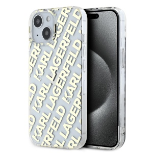 Husa pentru iPhone 15 - Karl Lagerfeld IML Luxury (KLHCP15SHKFOEMD) - Gold Fullover Logo