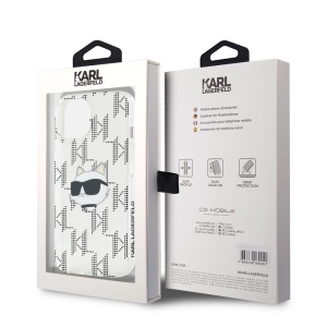 Husa pentru iPhone 15 - Karl Lagerfeld IML Luxury (KLHCP15SHKLPCHT) - Transparent Choupette Head&Monogram - Img 7
