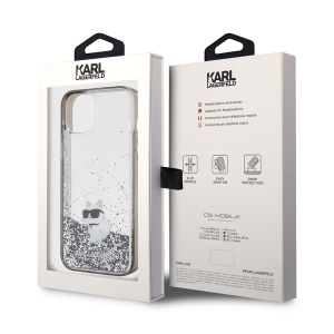 Husa pentru iPhone 15 Plus - Karl Lagerfeld Hardcase Liquid Glitter (KLHCP15MLKCNSK) - Transparent Choupette - Img 7