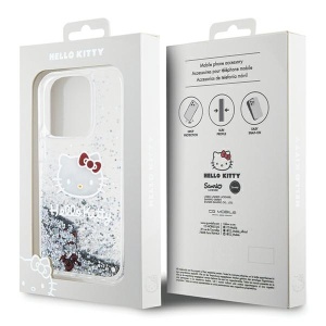 Husa pentru iPhone 15 Pro - Hello Kitty Hardcase Liquid Glitter Charms Kitty Head (HKHCP15LLIKHET) - Silver - Img 7