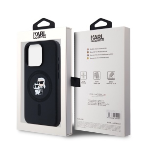 Husa pentru iPhone 15 Pro - Karl Lagerfeld Silicone MagSafe (KLHMP15LSCMKCRHK) - Karl&Choupette - Img 7