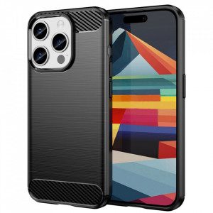 Husa pentru iPhone 15 Pro Max - Techsuit Carbon Silicone - Black