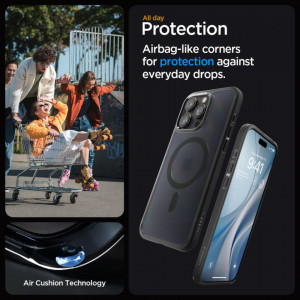 Husa pentru iPhone 15 Pro - Spigen Ultra Hybrid MagSafe - Frost Black - Img 6