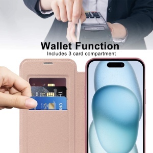 Husa pentru iPhone 15 - Techsuit SmartMag Book Case - Pink - Img 5